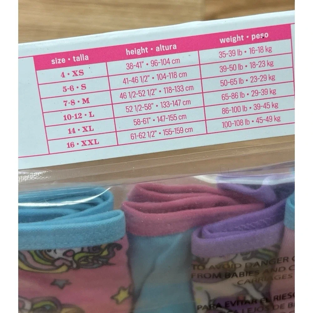 The Children's Place Girls Underwear, 7 Pairs of Briefs, Unicorns Size Small 5-6